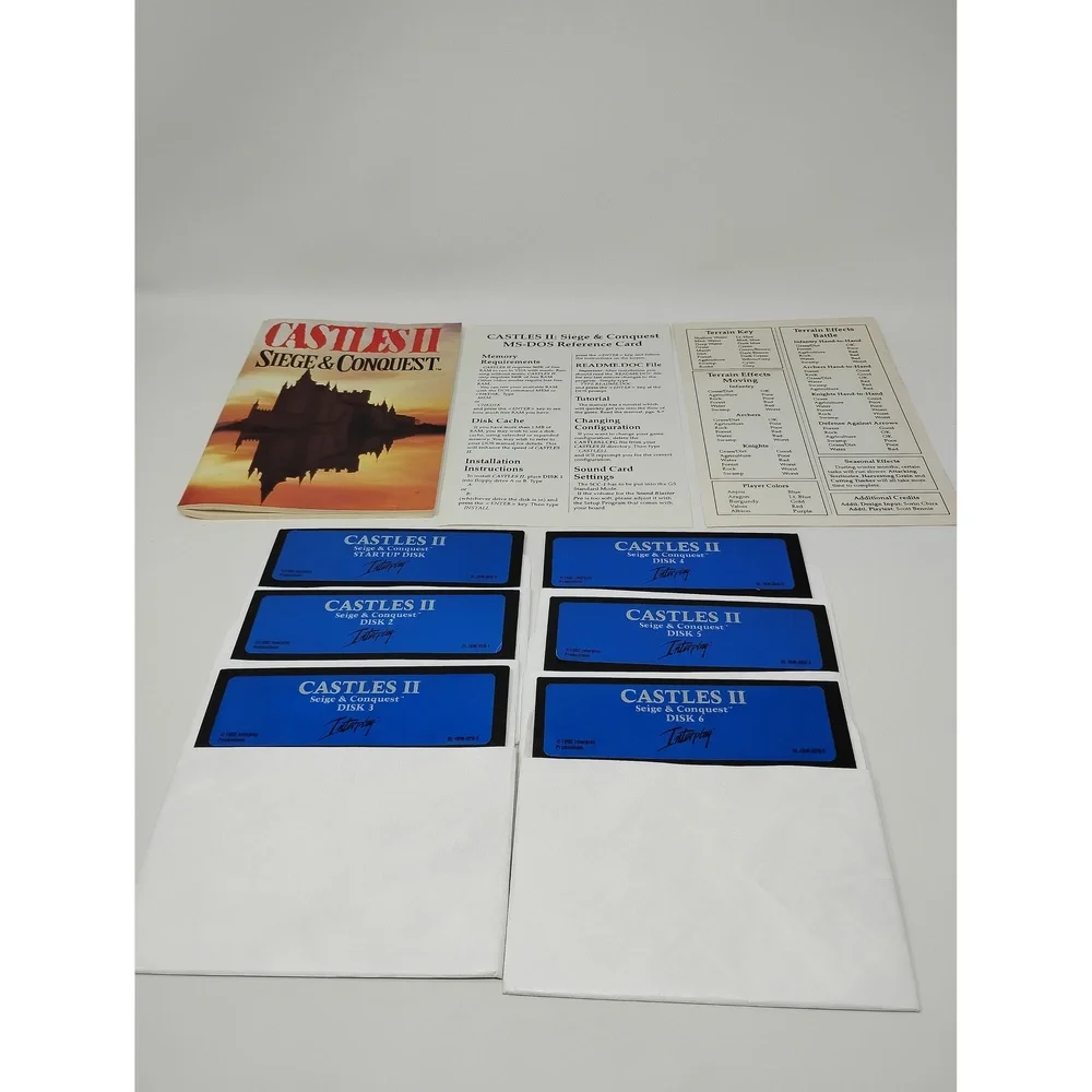Interplay Castles II: Siege & Conquest Big Box PC Game 1992 MS-DOS Vintage Game